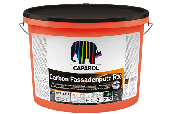 Carbon Fassadenputz R20 – Tencuială decorativă – structură zgâriată, granulă de 2,0 mm, 3D-System PLUS SIENA 30