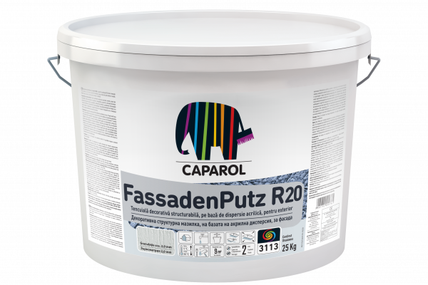 Fassadenputz R20 – Tencuială decorativă  – structură zgâriată, granulă de 2,0 mm, 3D-System PLUS CURRY 25